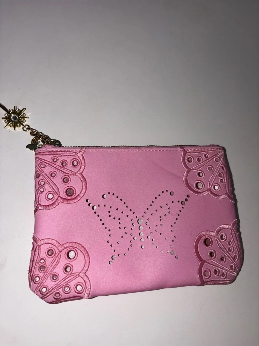Wicked her universe pink galinda pouch zippered gold details